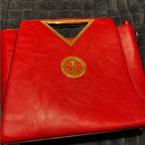 Elegant Red Leather Satchel